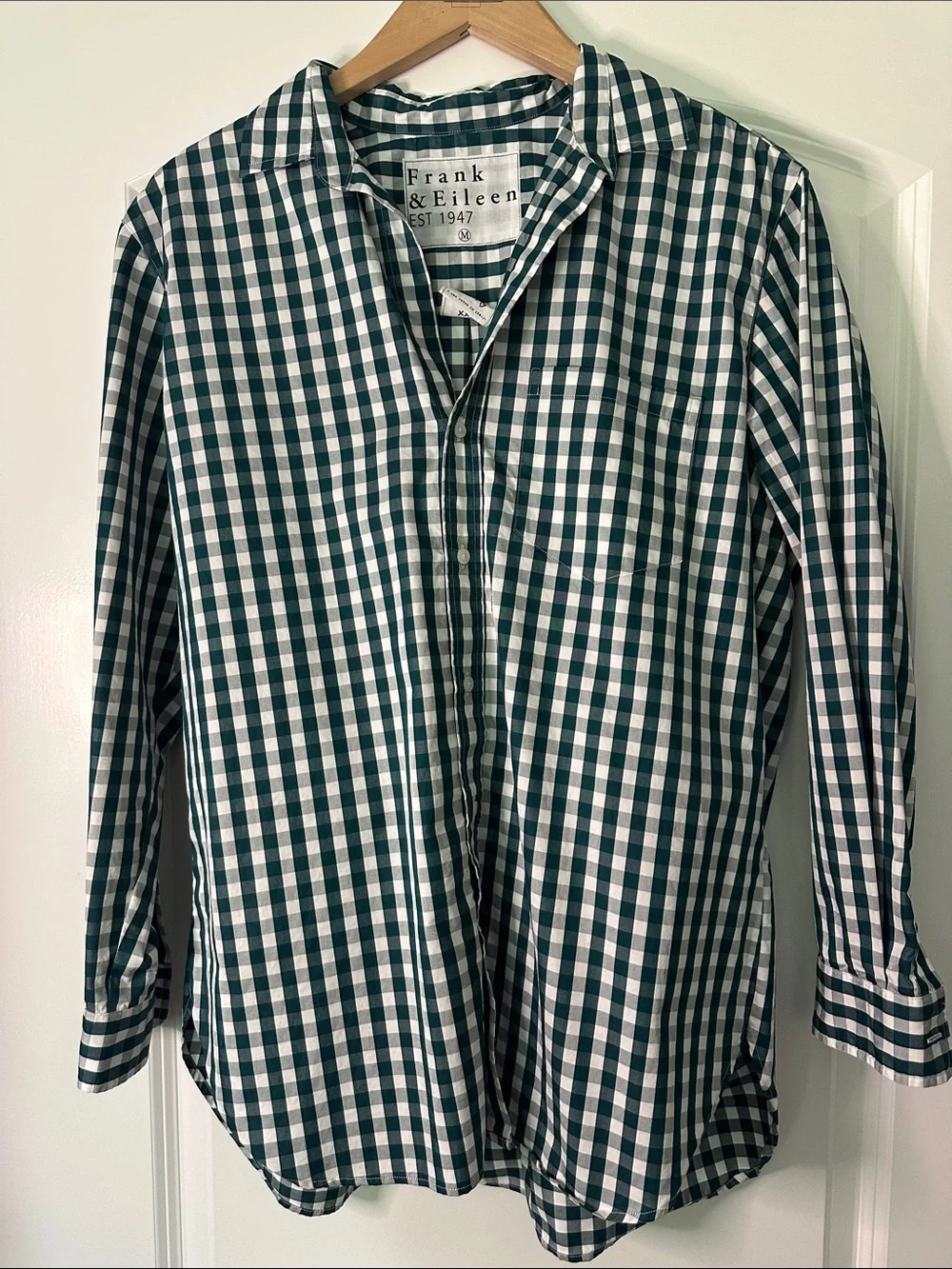 Frank & Eileen Green and White Gingham Button-Down Shirt - Picture 1 of 4
